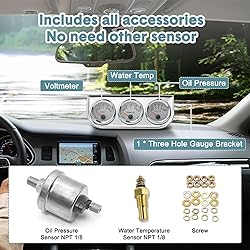 BREADEEP 52mm 3 in 1 Car Auto Gauge Kit