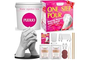 Puduo Hand Casting Kit for Couples or Family, DIY Plaster Hand Mold Keepsake Sculpture Kit Gifts for Her, Kids, Weddings, Anniversary