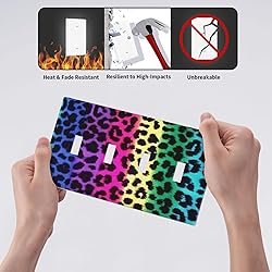 Rainbow Colorful Leopard 4 Gang Light Switch Cover