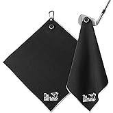 She's Pink Magnetic Golf Towel with Clip, 16"x16" Microfiber Waffle Weave, Quick-Dry Lint-Free Club & Ball Cleaning Cloth, Strong Magnet for Cart/Clubs, Black, 1 Pack