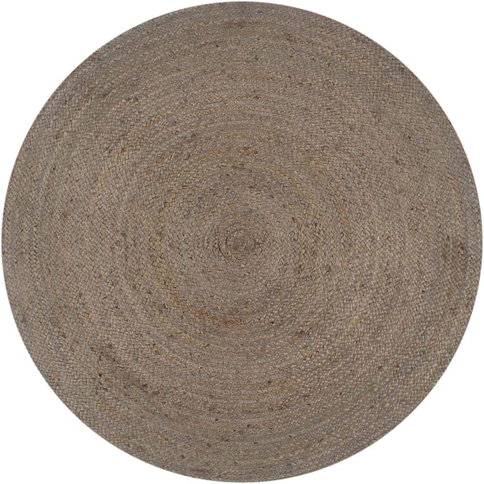 Tapis à Poils Courts Crème 120x120 Cm - 100% Polyester Doux - Pour Salon, Chambre - Compatible Chauffage Au Sol