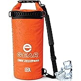 Enthusiast Gear Insulated Dry Bag Floating Cooler – 10L / 15L / 25L Roll Top, Leak Proof, Waterproof, Collapsible, with Padded Shoulder Strap - Perfect for Kayaking Fishing Beach