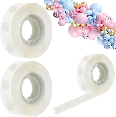 Yiapinn 600 PCS Balloon Glue Dots Double Sided Removable Tape 2 Rolls