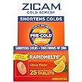 Zicam Cold Remedy Zinc Rapidmelts, Citrus Flavor, 25 Count (Pack of 2)