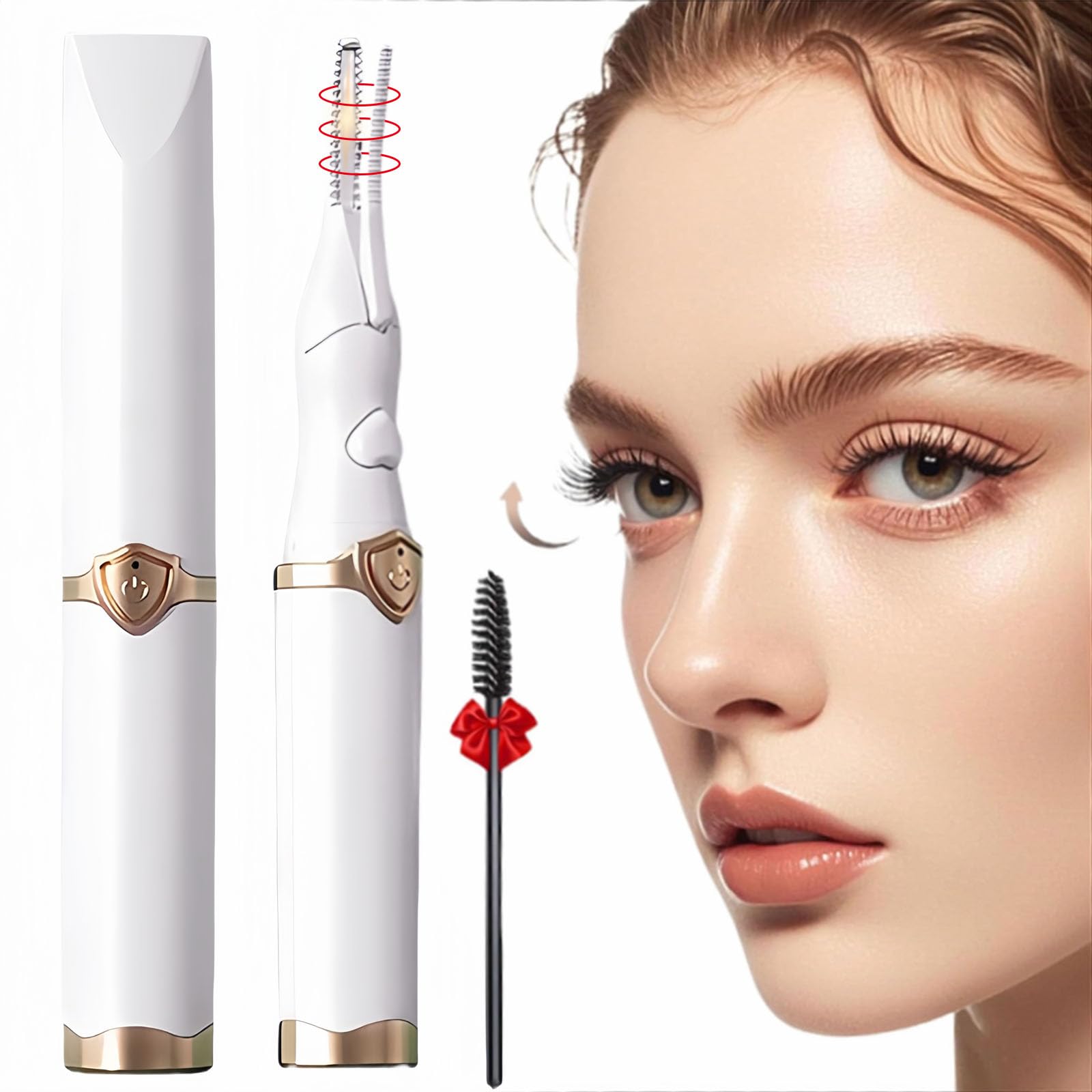 Photo 1 of *missing parts*Heated Eyelash Curler - 2-in-1 Clip-Type Design, 3 Temperature Modes, USB Rechargeable Electric Eyelash Curler, Natural Curling 24H Long-Lasting Curl, Gift for Women & Girls, White-EC