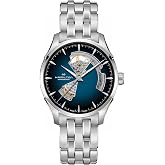 Hamilton Jazzmaster Open Heart Automatic Men's Watch, 40mm Case | Swiss Made, Blue Dial Analog Watch, WR 50m, Sapphire Crystal, 3-Hand Movement, Stainless Steel Strap, Stainless Steel Case