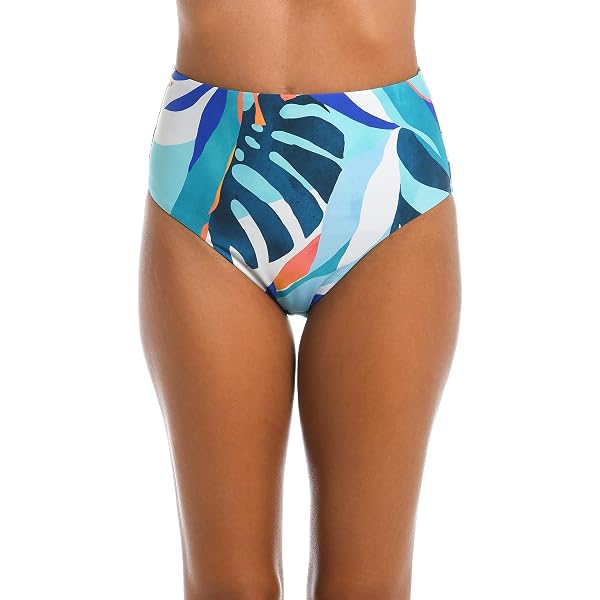 La Blanca Top Bikini Con Maniche E Fiocco - Stampa Tropicale Floreale, Coppe Rimovibili