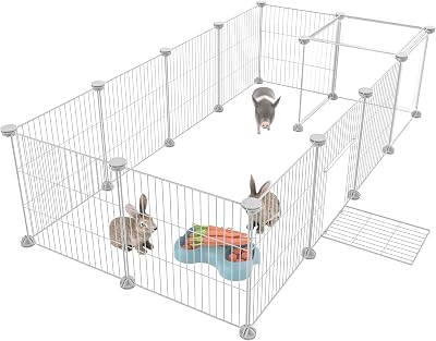 HOMIDEC Pet Playpen 14 Panels DIY Encrypted Mesh Fence 140x70x35CM