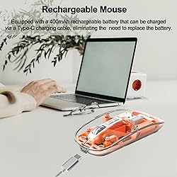Wireless Mouse Bluetooth LED Clear Slim Silent