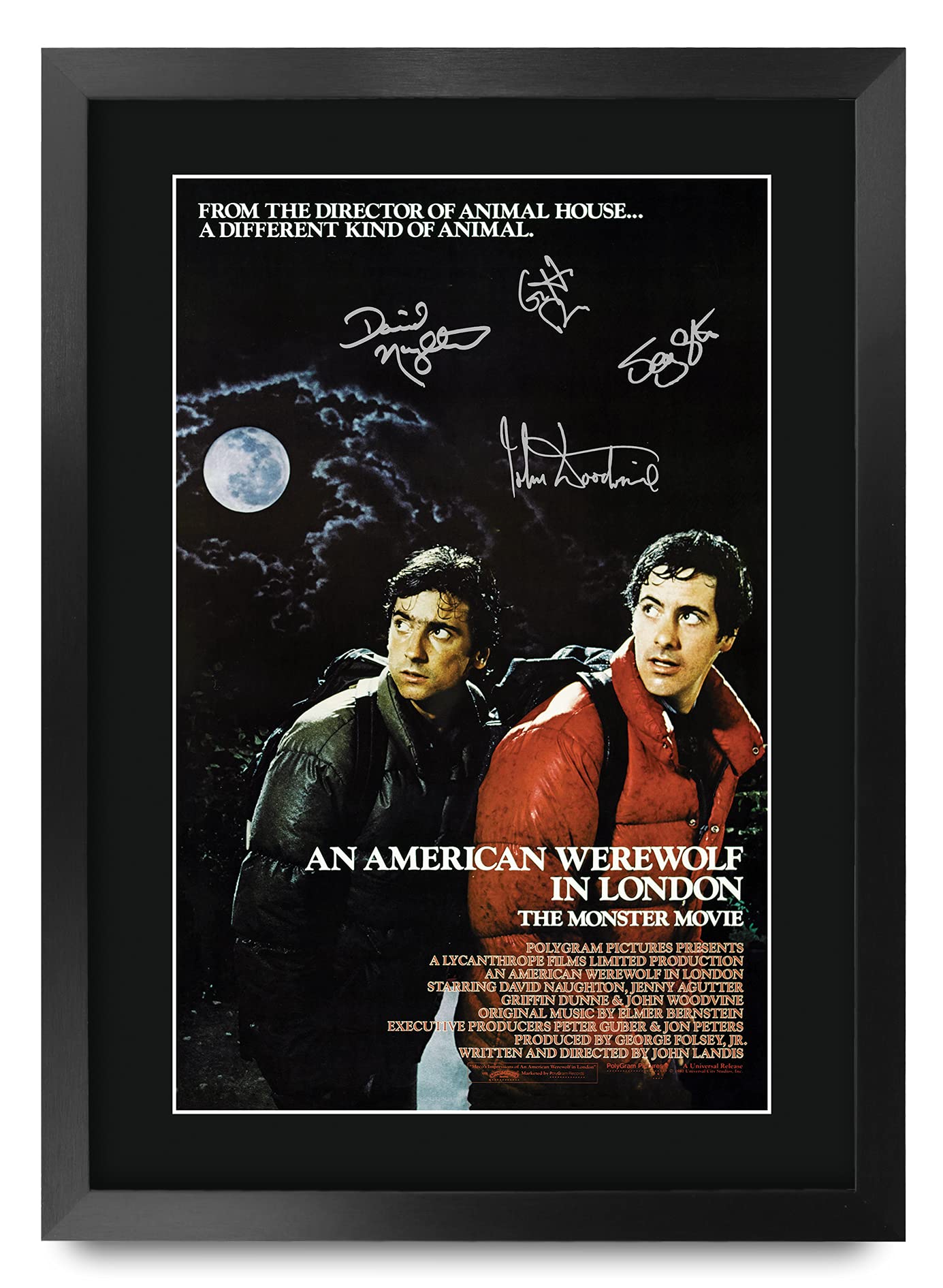 HWC Trading An American Werewolf in London David Naughton Gifts Printed Signed Autograph Picture for Movie Memorabilia Fans - A3 Framed