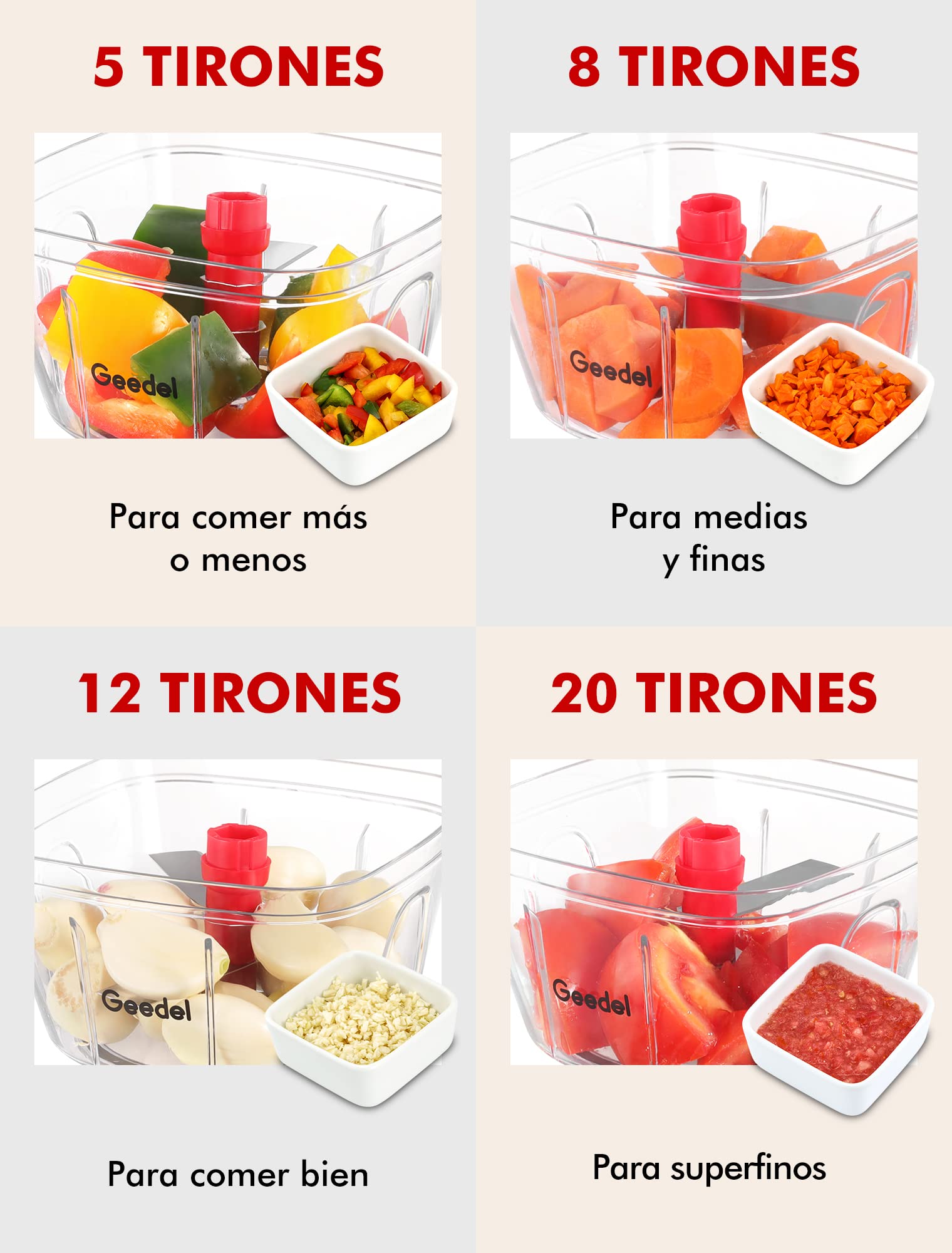 Geedel Zwiebelschneider, 500ML Zwiebel Zerkleinerer mit Seilzug, Gemüseschneider Zerkleinerer Manuell mit Edelstahlklingen, Multizerkleinerer Zwiebelhacker für Gemüse, Obst, Zwiebeln, Nüsse, Knoblauch 5