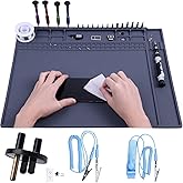 Premium Heat Resistant Anti Static Mat, HPFIX ESD Safe Soldering Mat for for BGA and Gun Soldering Iron, Workbench (17.7" x 1