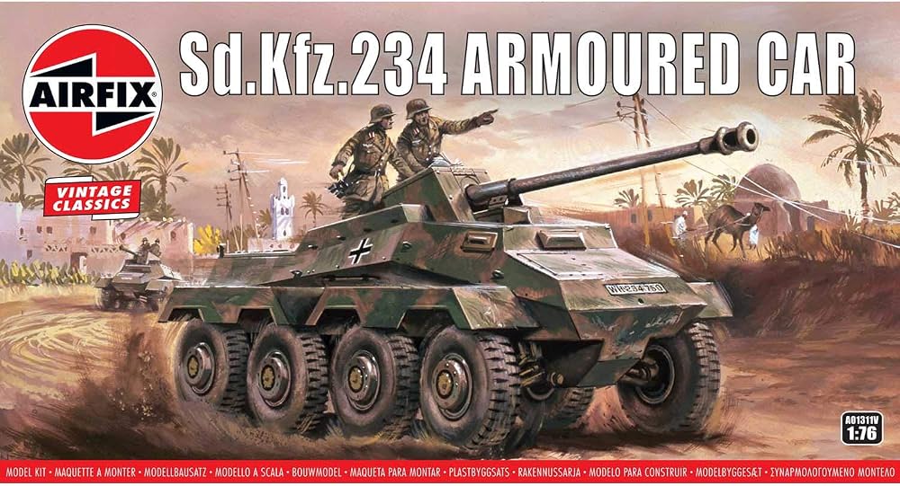 Airfix Vintage Classics A01311V SDKFz.234 Armoured Car 1:76 57 Pcs
