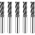 SPEED TIGER Micrograin Carbide Square End Mill - 4 Flute - ISE5/16 4T (5 Pieces, 5/16") - for Milling Alloy Steels, Hardened Steel, Metal & More – Mill Bits Sets for DIYers & Professionals