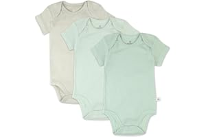 HonestBaby unisex-baby 3-pack Short Sleeve Bodysuits One-piece 100% Organic Cotton for Infant Baby Boys, Girls, Unisex