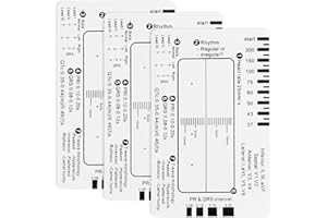 BEIQIYA 3pcs ECG 7 Step Ruler, Transparent EKG Calipers Ruler, Electrocardiogram Card Portable Plastic Measuring Tool for EKG Interpretation