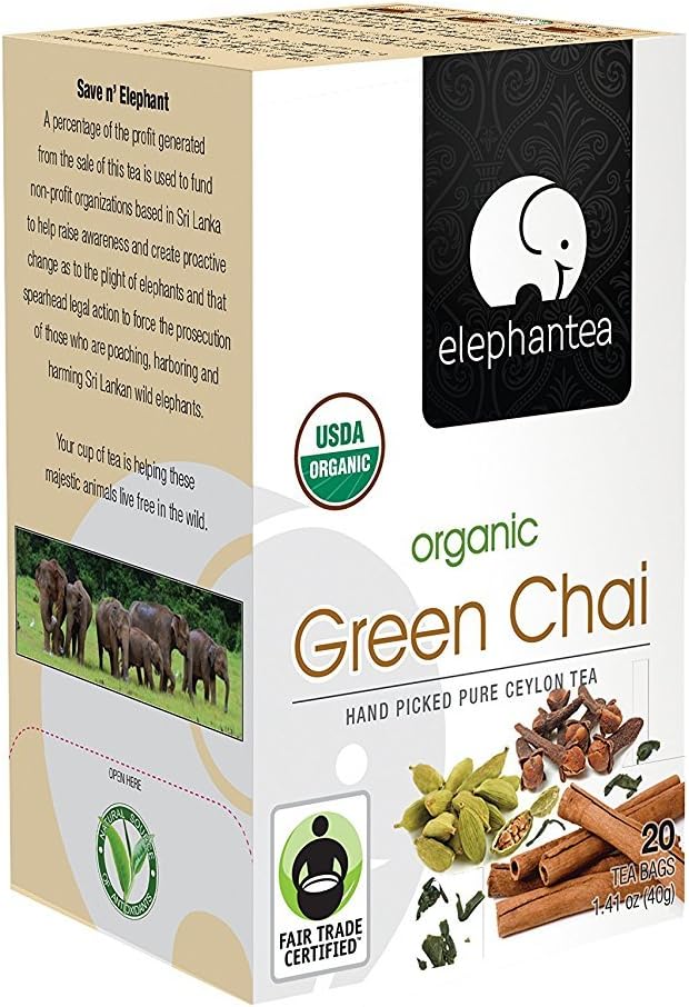 elephantea Organic Green Chai, 1.41 Ounce