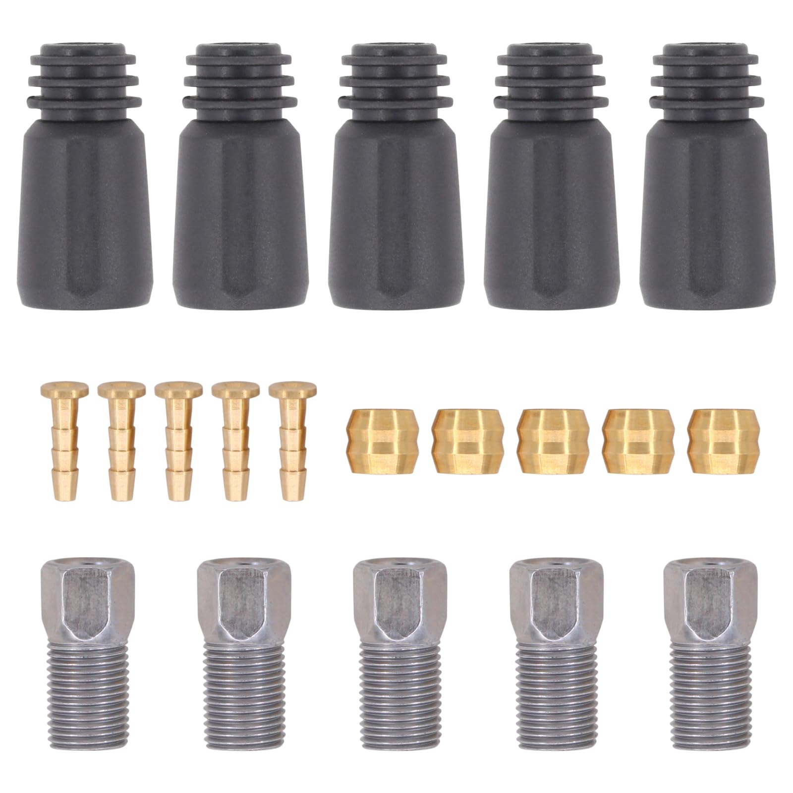 HouYeen Bicycle Hydraulic Brake Hose Oil Pipe Olive Connector Tube Fittings Insert Connecting Bolt Bleed Kit BH59 Cable Set for S-himano Mountain Bike 5 Pack