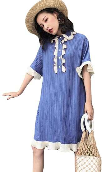 Amazon Yitong ワンピース レディース 夏 半袖 ワンピース ストリート ワンピース ウエストゴム 韓国 ファッション 夏服 ワンピース ワンピース チュニック 通販