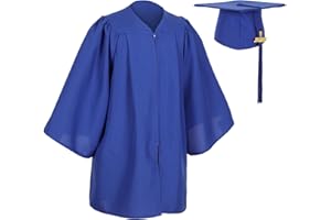 D DODOU Matte Preschool and Kindergarten Graduation Cap Gown Set with Year Charm Tassel