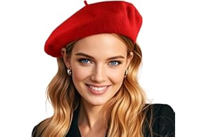 GEMISAN French Wool Beret Hats for Women Man Solid Color Classic Beanie Winter Cap Painter Berets.