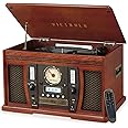 Victrola Aviator 8-in-1 Bluetooth Record Player & Multimedia Center with Built-in Stereo Speakers - 3-Speed Turntable, Vinyl to MP3 Recording, Wireless Music Streaming, Mahogany
