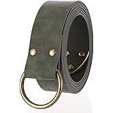XZQTIVE Medieval Vintage Belt for Men Embossed Leather Renaissance Knight Belt O Ring Costume Belts