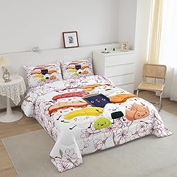 Sushi Comforter Set Japanese-Style Cherry Blossoms
