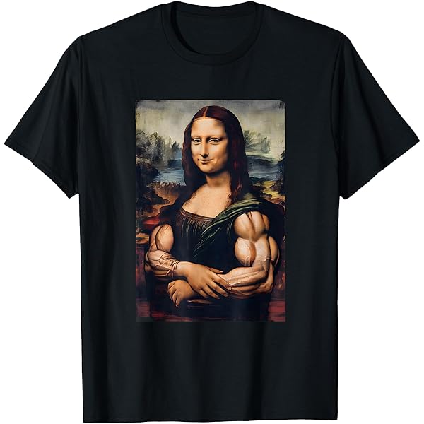 Amazon.com: Mona Lisa Bicep Bodybuilding Gym Workout Funny Mona