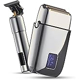 Hal&Hol Professional Cordless Electric Hair/Beard Trimmer and Foil Shaver for Men - Complete Barber Grooming Kit with Rechargeable Battery, Protective Case and 4 Guards, Gift for Men