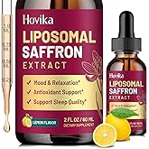 Liposomal Saffron Supplements - 88.5mg Saffron Extract Liquid Drops with L-Theanine, Chamomile, Vitamin C, B6, B12 & D3 for Antioxidant, Immune, Mood, Energy, Focus & Sleep - 2 Fl Oz Lemon Flavor