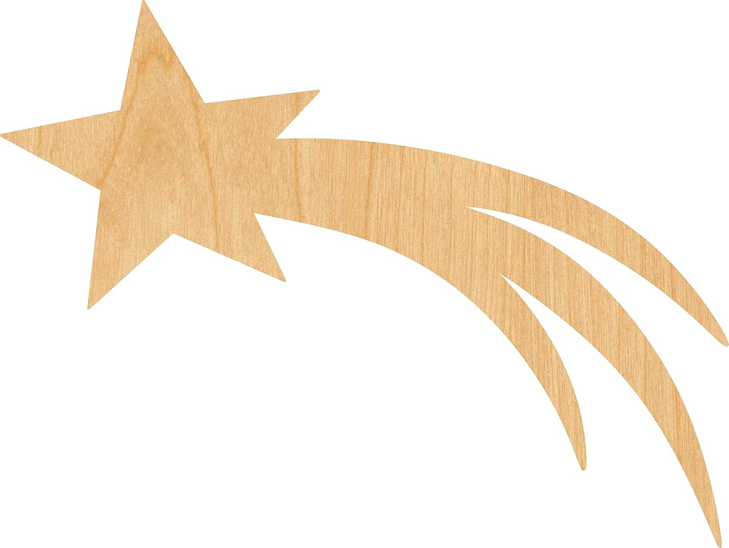 Mixed Media - Shooting Star Laser Cut Out Wood Shape Craft Supply - 2