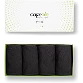 calzemie Bamboo Dress Socks for Men, Pack of 4 with Gift Box, Casual Mens Dress Socks Size 9-13 (Black)