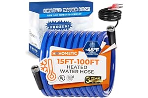 HOHOMETIC 30FT Heated Water Hose for RV,-45 ℉ Antifreeze 4.0 Upgraded Heated Drinking Water Hose，Rv Freshwater Hoses with Fittings, Rv Accessories