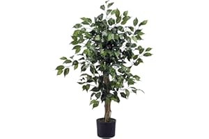 Nearly Natural 3' Ficus Silk Artificial Trees, 36in, Green