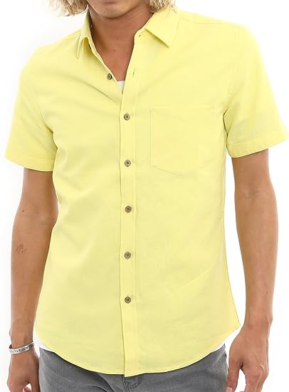 Amazon インプローブス 綿麻シャツ パナマシャツ 半袖 ストレッチ