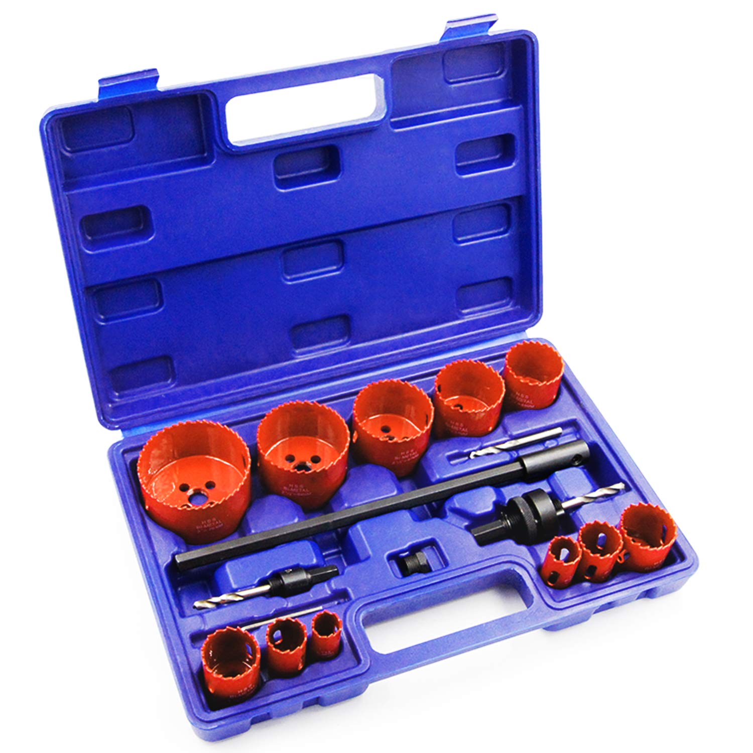 Bi-Metal Hole Saw Kit,17Piece High Performance Hole Saw Set with Arbors Replacement Drill Bits and H