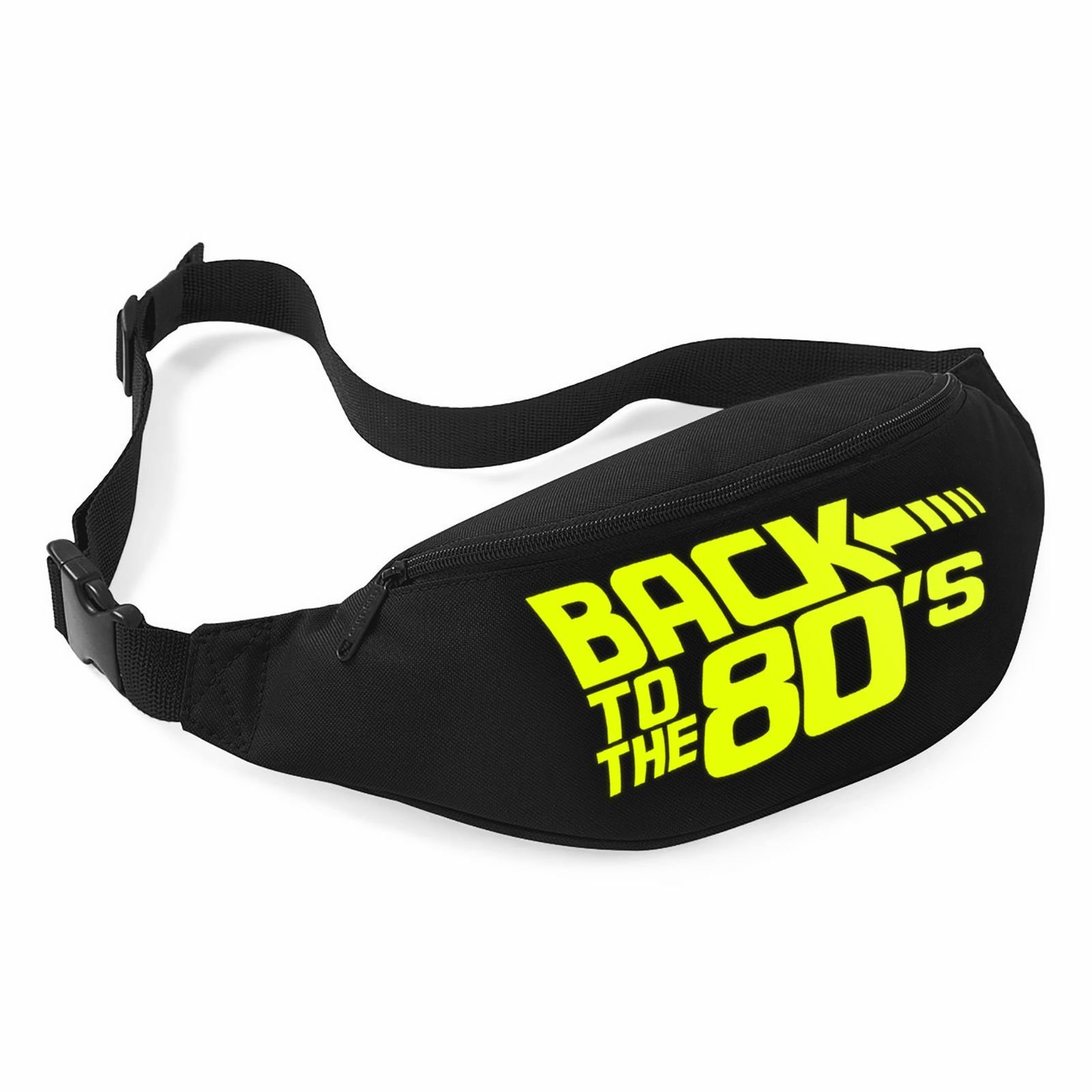 Back to The 80's Bum Bag (Black - Yellow Print)