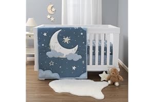 The Peanutshell 3 Piece Celestial Serenity Baby Crib Bedding Set Boy Nursery Decor Boy Crib Comforter Set, Boho Neutral Quilt
