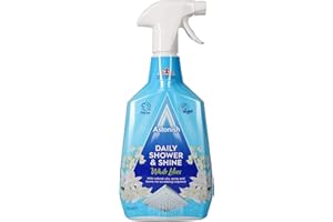 Astonish Daily Shower Shine White Lilies Cleaning Spray - No Scrub After Shower Spray Foam Prevents Watermarks & Limescale Buildup - Vegan Cruelty-Free Household Cleaning Products, 750ml Spray Bottle