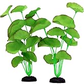 2-Pack 12 Inch Aquarium Silk Aquarium Plants, Artificial Plastic Plant | For Small Tank, Goldfish, Fish Hides (Green B, 12 Inch)