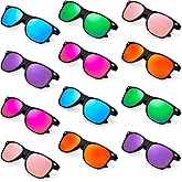 Geopty 12/24 Pack Wholesale Retro Neon Colors Party Favor Supplies Unisex Sunglasses Bulk for Adults Teens, UV400 Protection