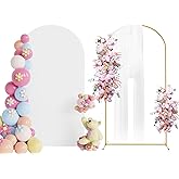Putros Arch Backdrop Stand and Cover Set, 7.2ft Arch Stand with White Cover | Metal Arched Background Frame for Wedding, Birthday Party, Baby Shower, Photography Decoration