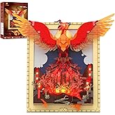 JMBricklayer Phoenix Nirvana Wall Art Building Set for Adults with Lights, 3D Art Crafts Painting Frame Building Block Toy, A