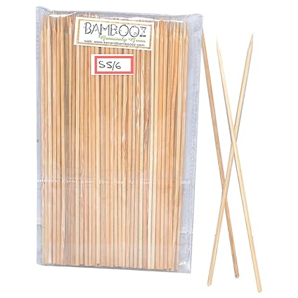 Bamboooz Bamboo Skewers (Beige, 6-inch) - Set of 100