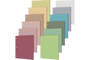 PerKoop 600 Sheets Colored Loose Leaf Paper 8.5" x 11" college ruled Lined 3 Hole Punched notebook Filler Paper for 3 Ring Binders Office School Supplies (Gemstone Color)