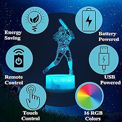 Softball Gifts for Girls, Baseball Night Light, 3D