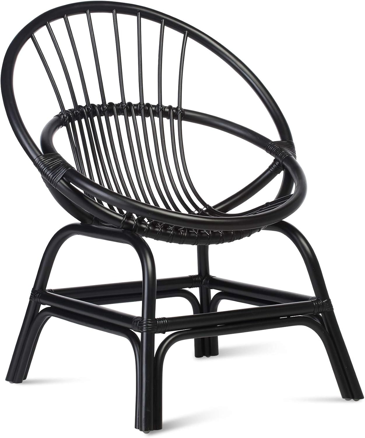 Desser Rattan Wicker Moon Chair in Black or Natural Indoor Hand Woven