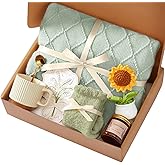 Birthday Gifts for Women, Sending Sunshine Sunflower, Self Care Set Get Well Soon Gift Baskets, Sending Hug Baskets Package, Thinking of You Gift for Mom Friend Wife Sister Girlfriend Grandma, Green