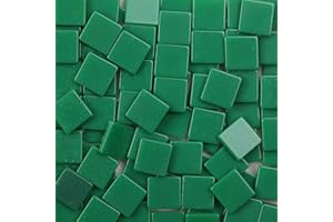 OAKBUD 100pcs/25g Square Mixed Colors Shine Crystal Series Mosaic Tiles, Resin Glass Mosaic Tiles Glitter Crystal Mosaic Perfect for Home Decoration Crafts, 1x1 cm (Green)